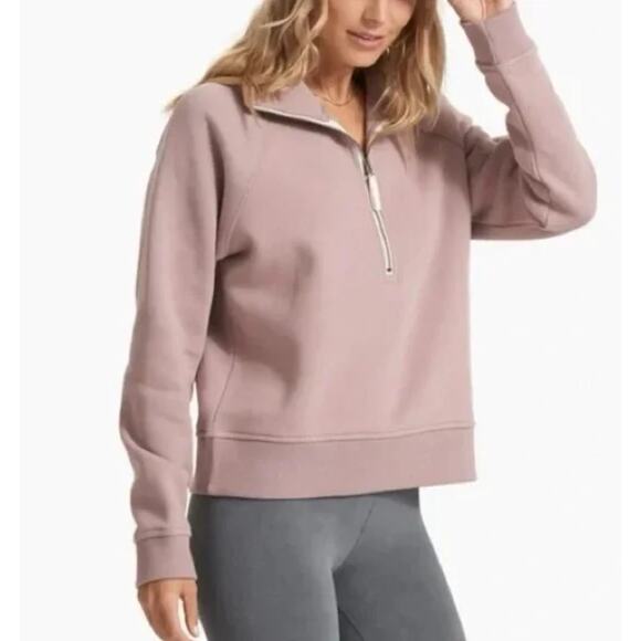 Vuori Restore Half Zip Pullover Sweatshirt Sweater Elderberry, L VW233 - Picture 1 of 8